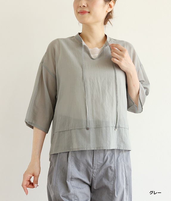 【7/10(金)10：00～◆再値下げSALE40%OFF】コットンシフォンブラウス