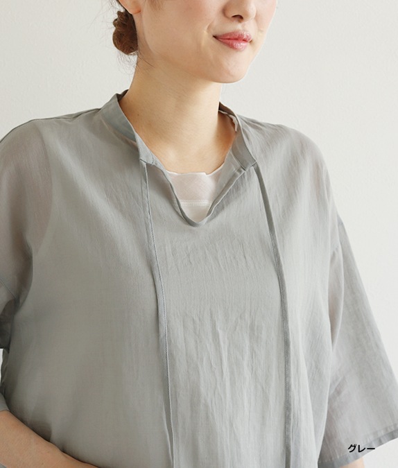【7/10(金)10：00～◆再値下げSALE40%OFF】コットンシフォンブラウス