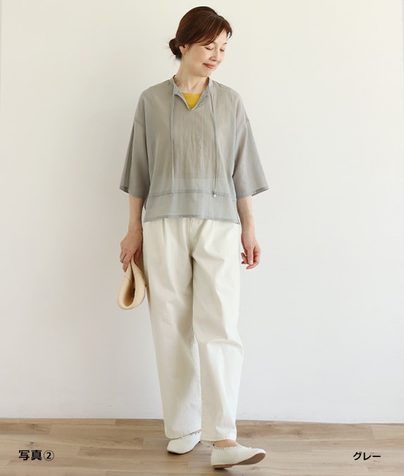 【7/10(金)10：00～◆再値下げSALE40%OFF】コットンシフォンブラウス