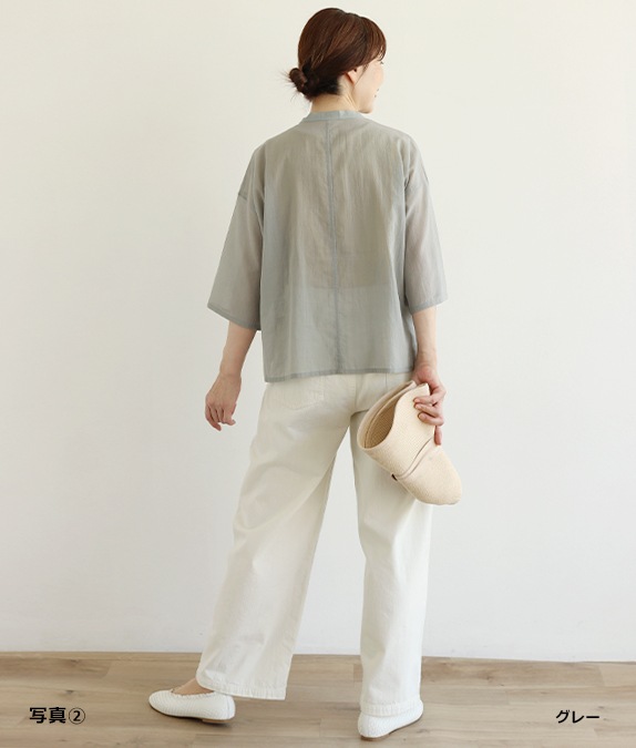 【7/10(金)10：00～◆再値下げSALE40%OFF】コットンシフォンブラウス