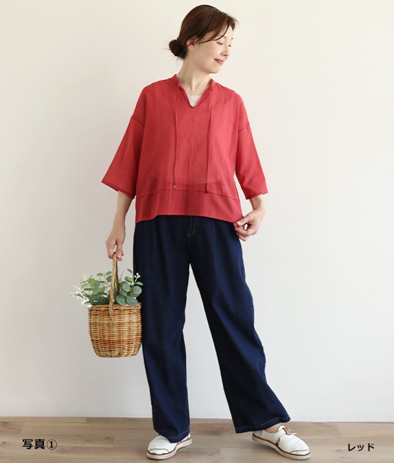 【7/10(金)10：00～◆再値下げSALE40%OFF】コットンシフォンブラウス