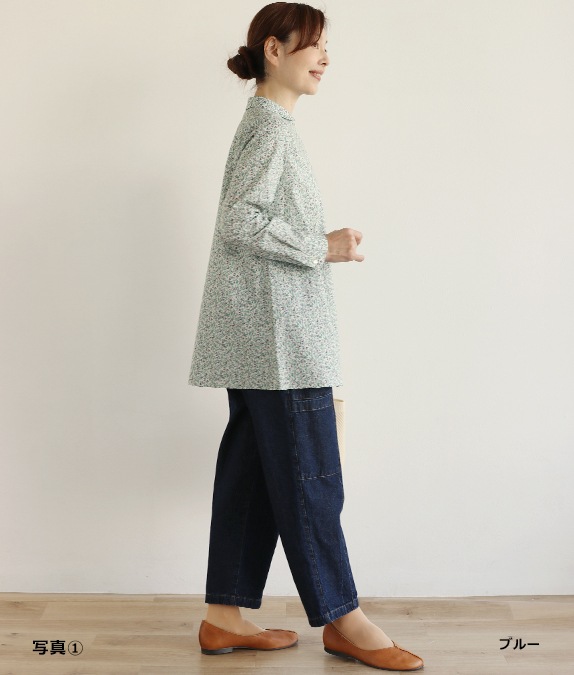 【SALE30%OFF】リーフ＆バードフレアーブラウス