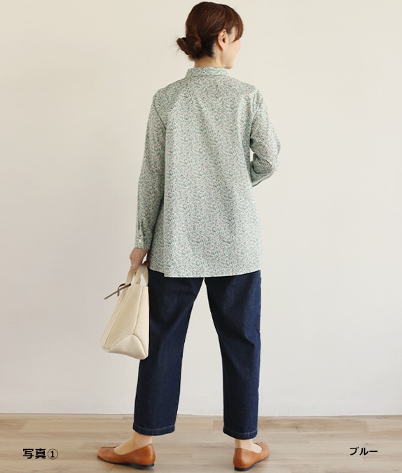 【SALE30%OFF】リーフ＆バードフレアーブラウス