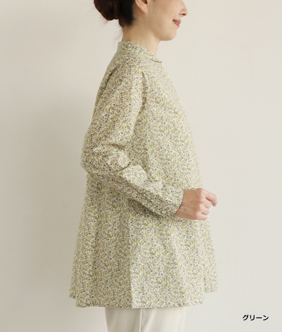 【SALE30%OFF】リーフ＆バードフレアーブラウス