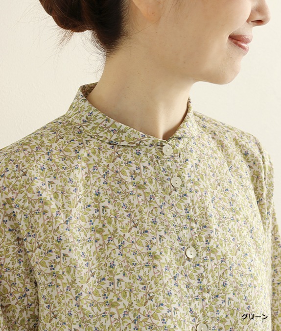 【SALE30%OFF】リーフ＆バードフレアーブラウス