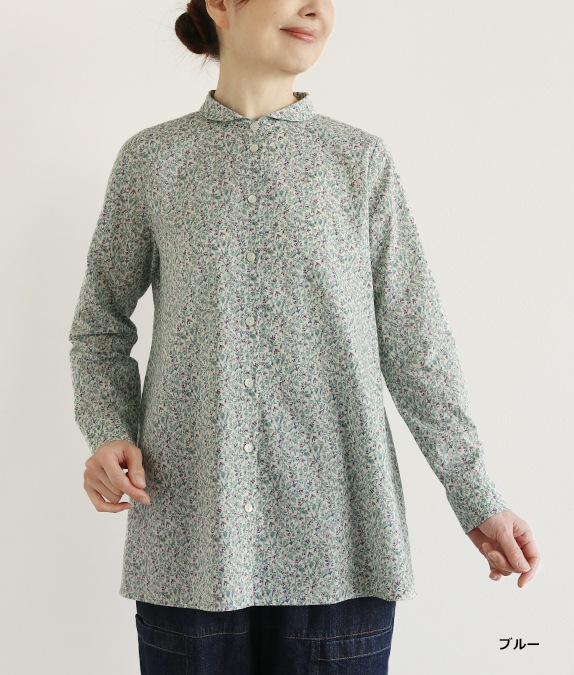 【SALE30%OFF】リーフ＆バードフレアーブラウス