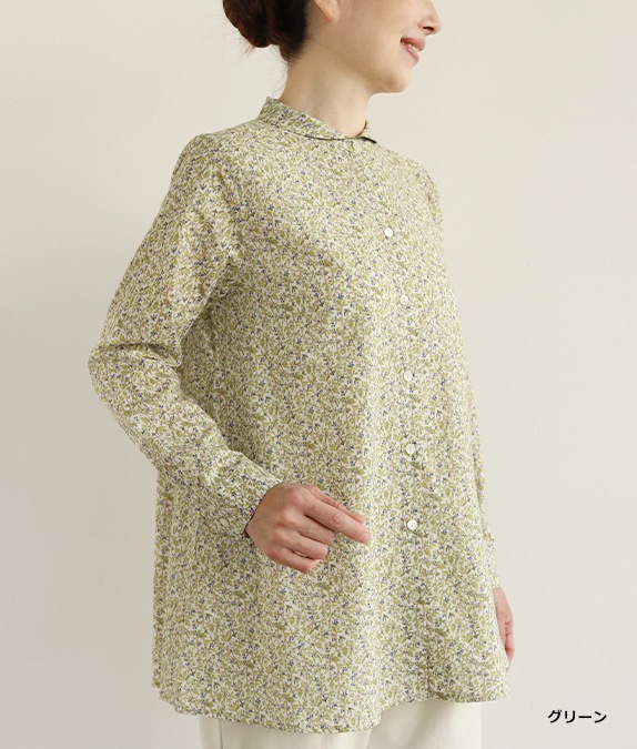 【SALE30%OFF】リーフ＆バードフレアーブラウス