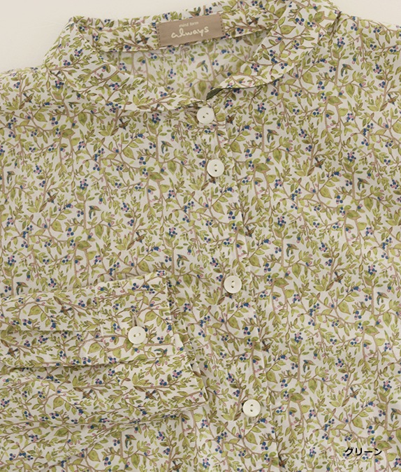 【SALE30%OFF】リーフ＆バードフレアーブラウス