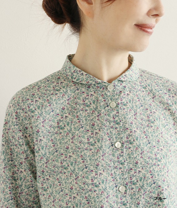 【SALE30%OFF】リーフ＆バードフレアーブラウス