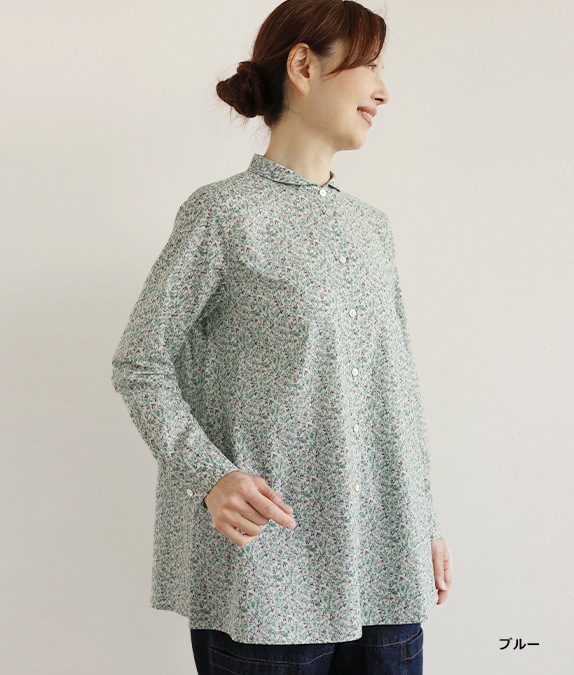 【SALE30%OFF】リーフ＆バードフレアーブラウス