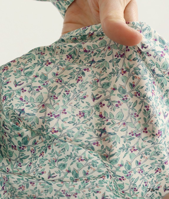 【SALE30%OFF】リーフ＆バードフレアーブラウス