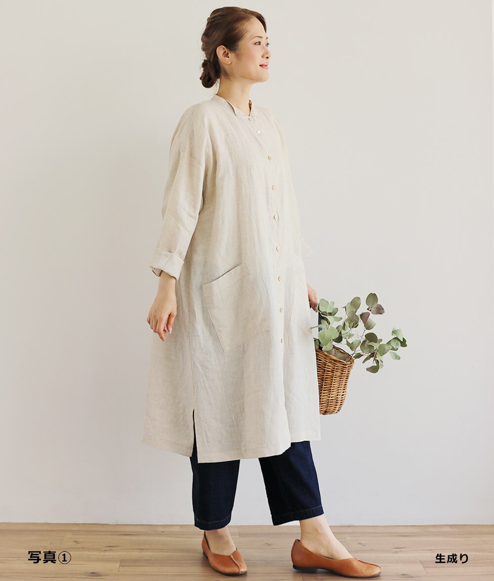 キャンブリックリネンロングジャケット