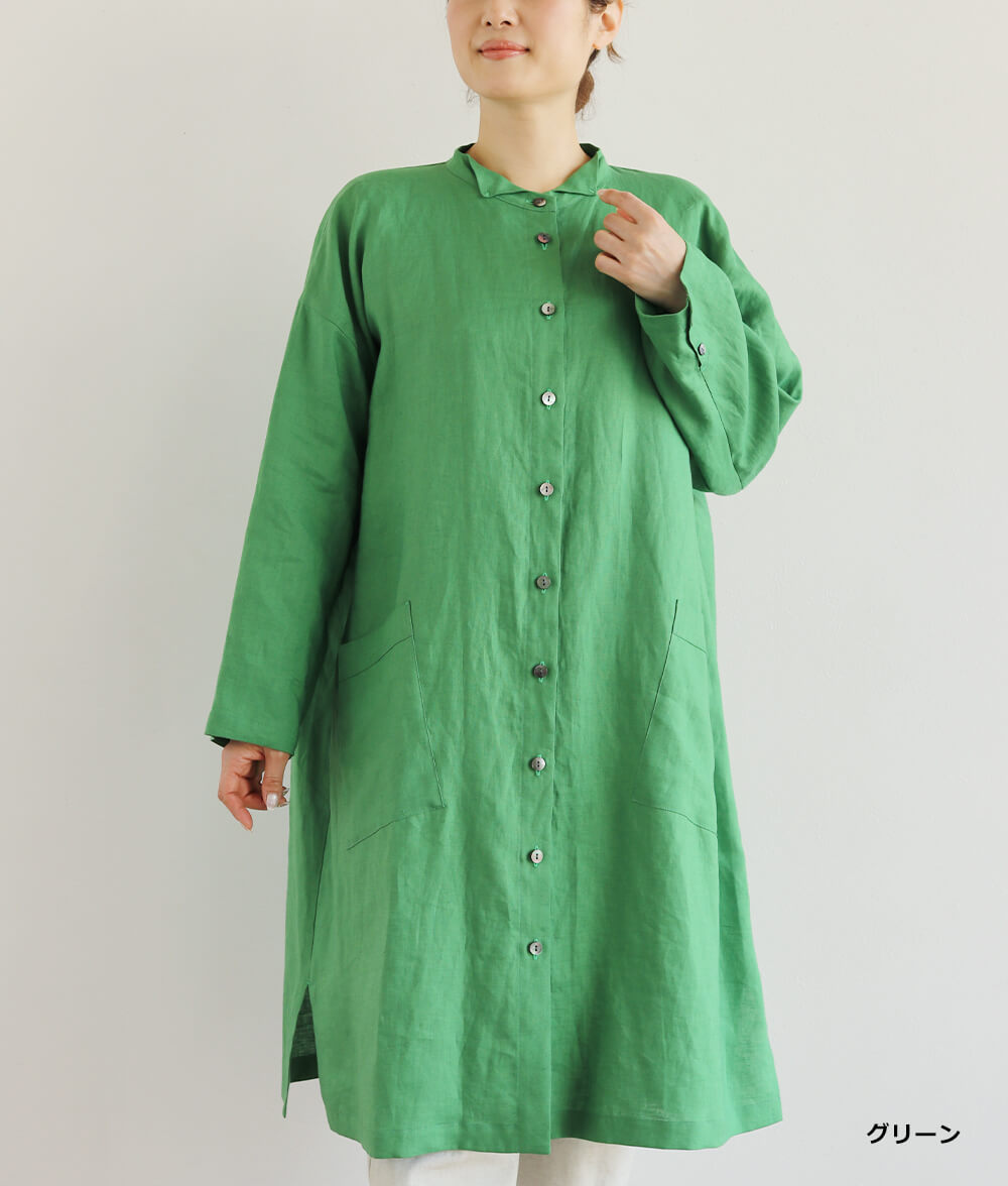 キャンブリックリネンロングジャケット