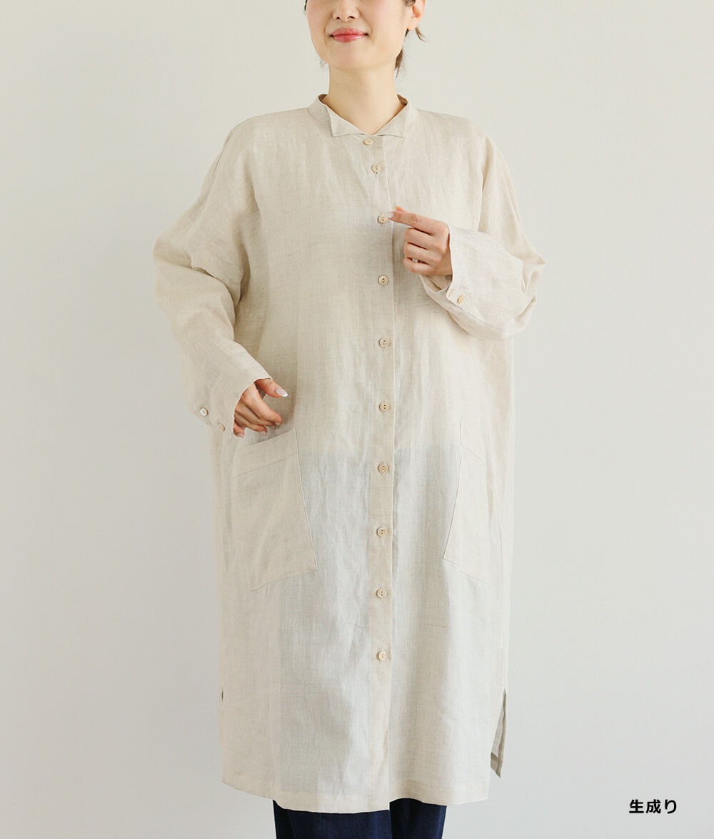 キャンブリックリネンロングジャケット