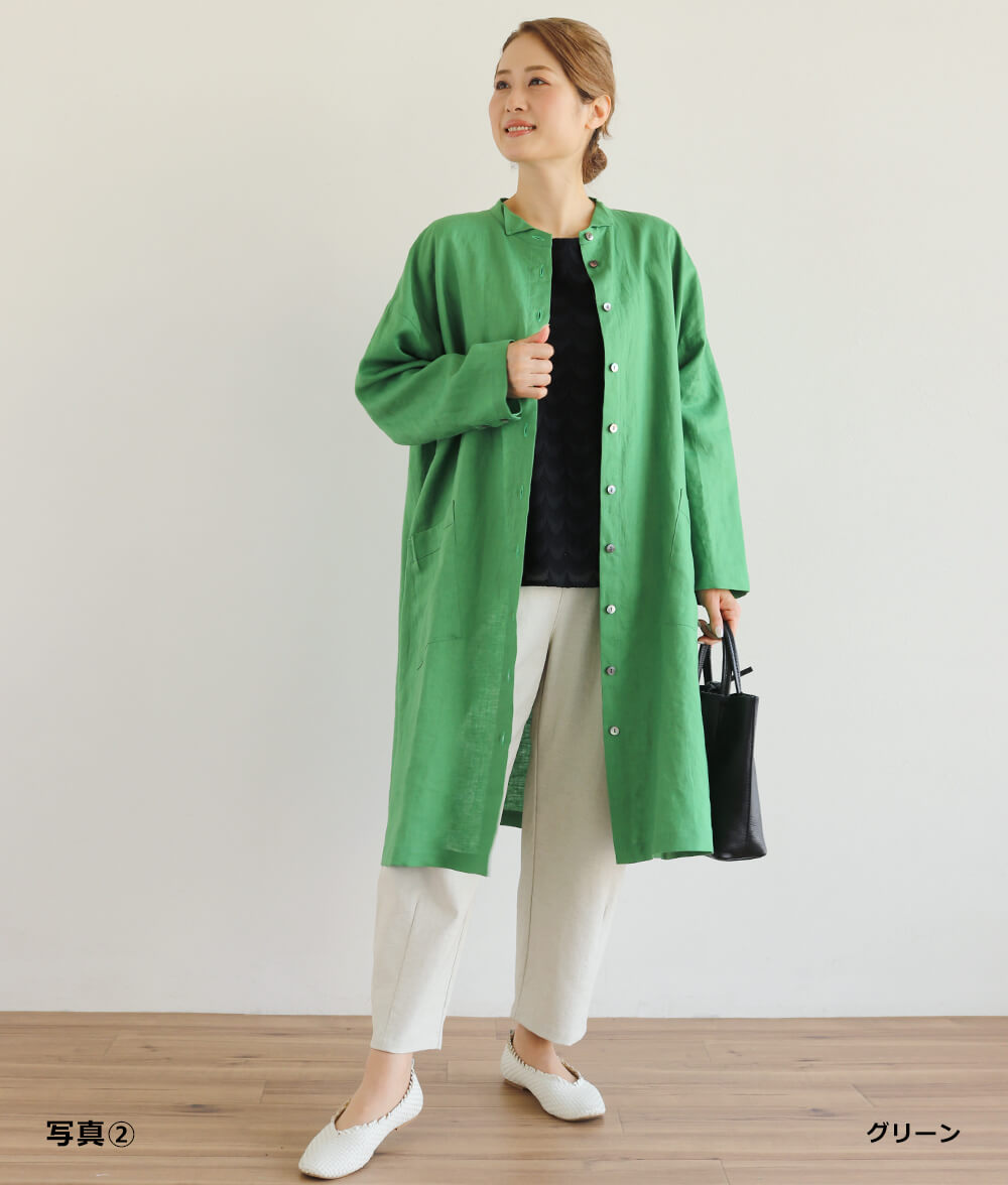 キャンブリックリネンロングジャケット