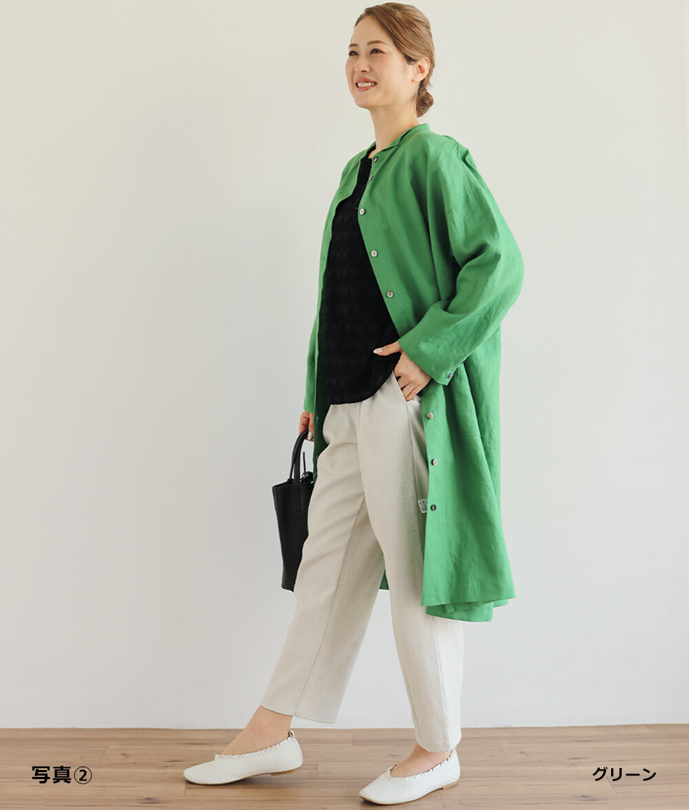 キャンブリックリネンロングジャケット