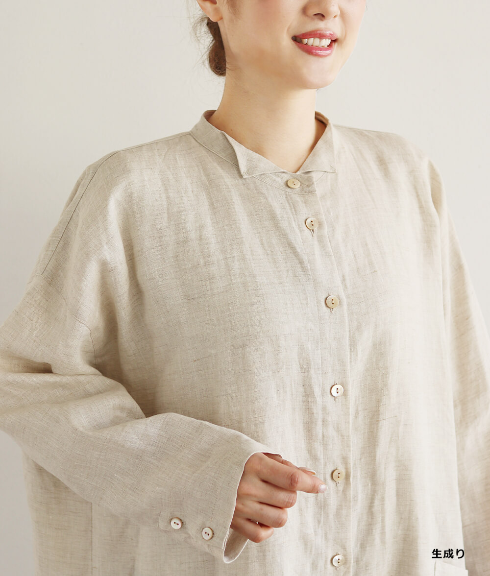 キャンブリックリネンロングジャケット