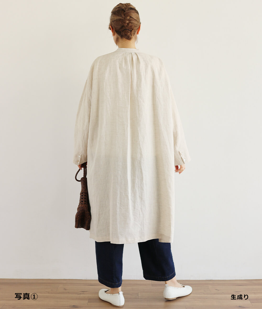 キャンブリックリネンロングジャケット