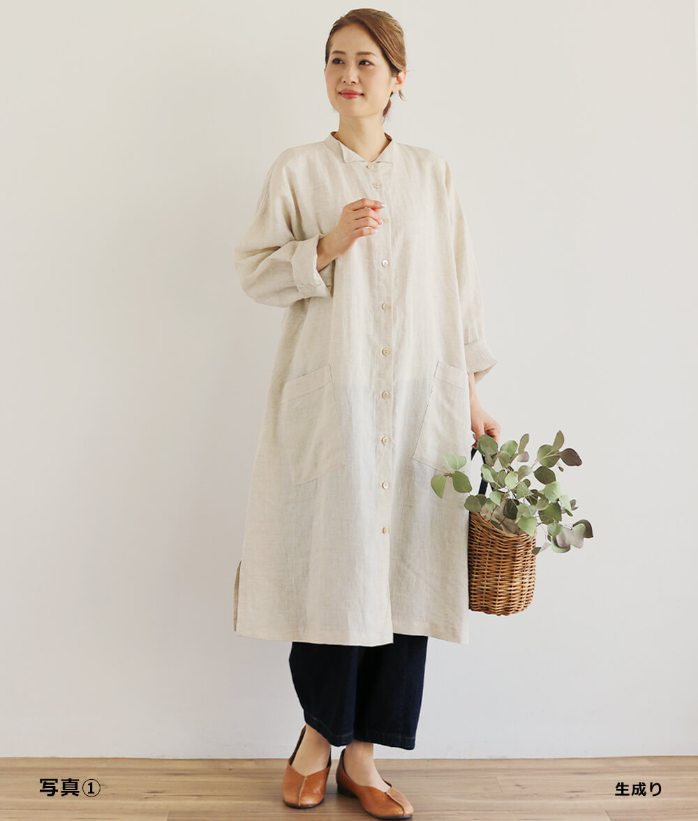 キャンブリックリネンロングジャケット