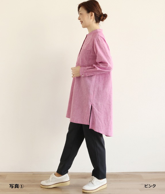 【1/14(水)10時～1/26(月)13時迄優待価格15％OFF】ムライトシャンブレーロングブラウス