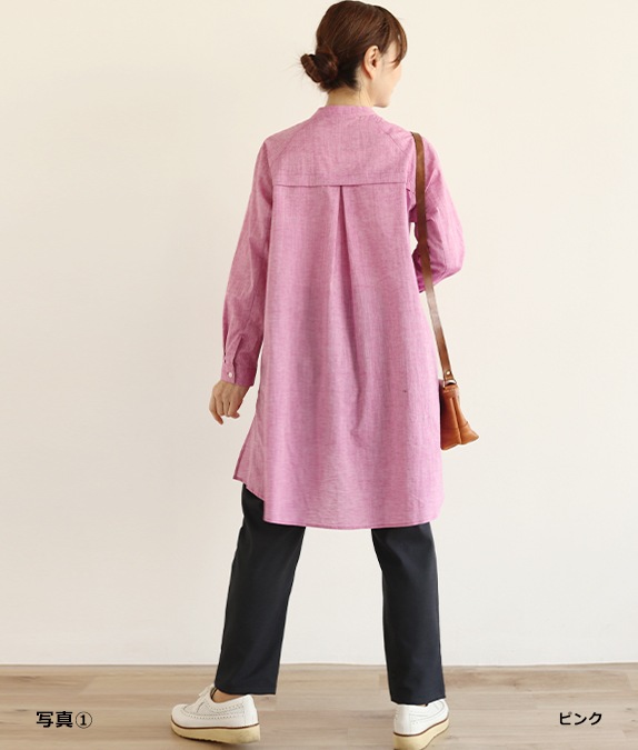 【1/14(水)10時～1/26(月)13時迄優待価格15％OFF】ムライトシャンブレーロングブラウス