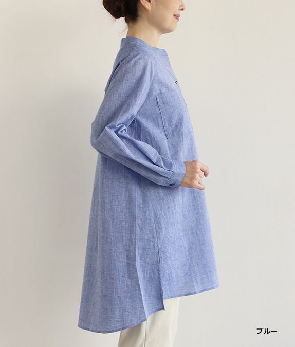 【1/14(水)10時～1/26(月)13時迄優待価格15％OFF】ムライトシャンブレーロングブラウス