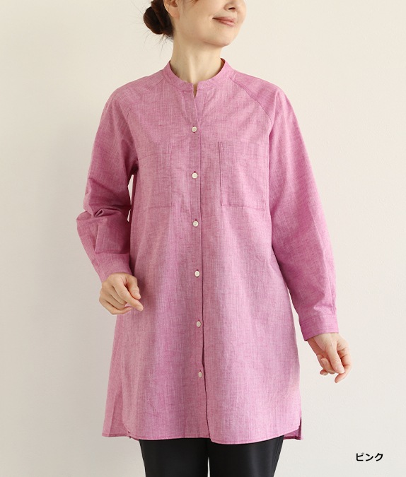 【1/14(水)10時～1/26(月)13時迄優待価格15％OFF】ムライトシャンブレーロングブラウス