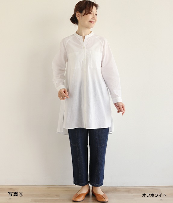 【1/14(水)10時～1/26(月)13時迄優待価格15％OFF】ムライトシャンブレーロングブラウス