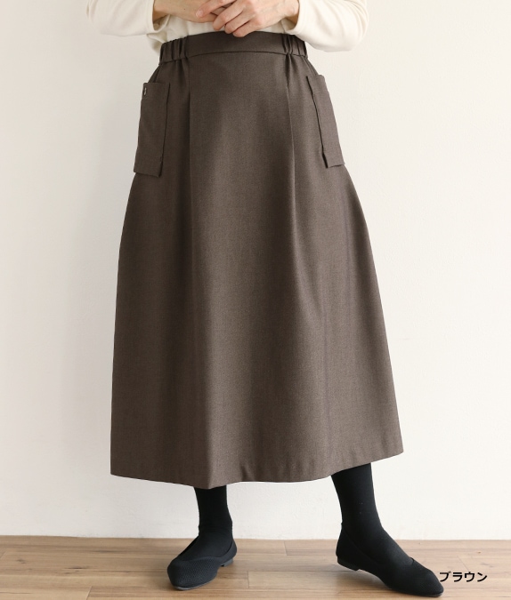 サイドポケットタックスカートl 50代・60代からの婦人服 オルウェイズ