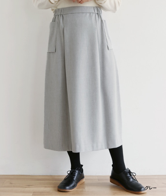 サイドポケットタックスカートl 50代・60代からの婦人服 オルウェイズ