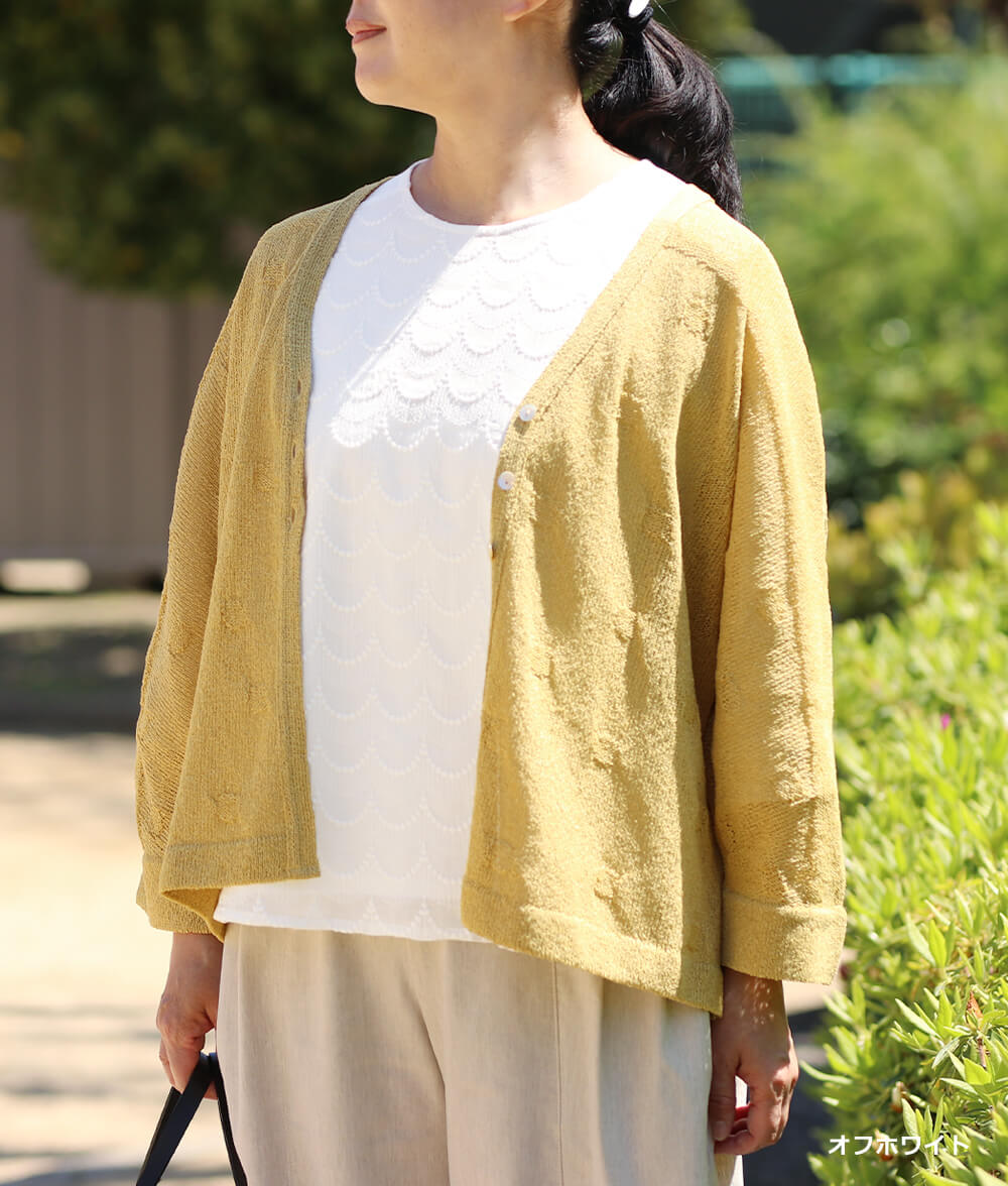 【SALE40%OFF】スカラップ刺繍レース合わせプルオーバー