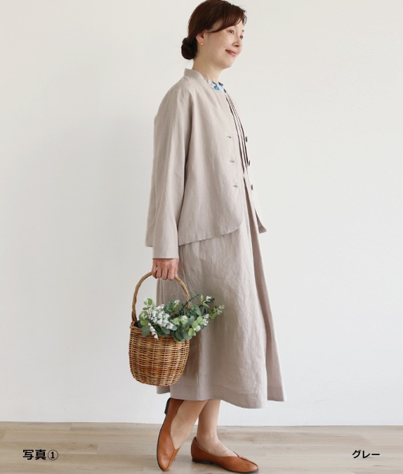【SALE50%OFF】リネンタックワンピース