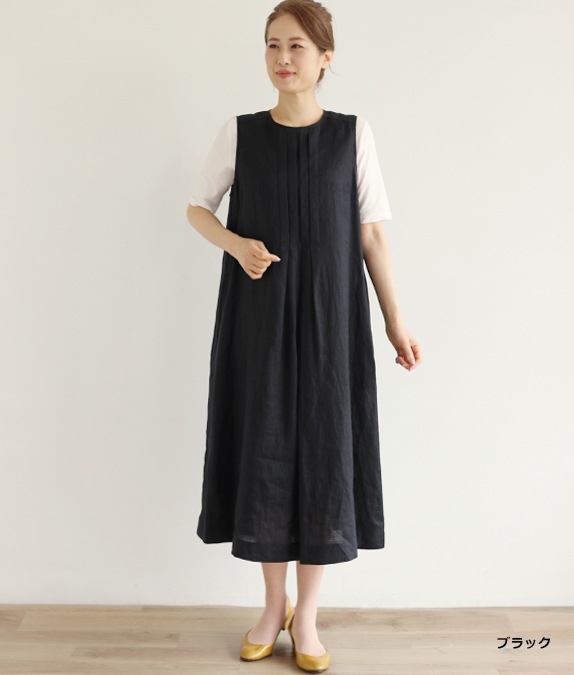 【SALE50%OFF】リネンタックワンピース