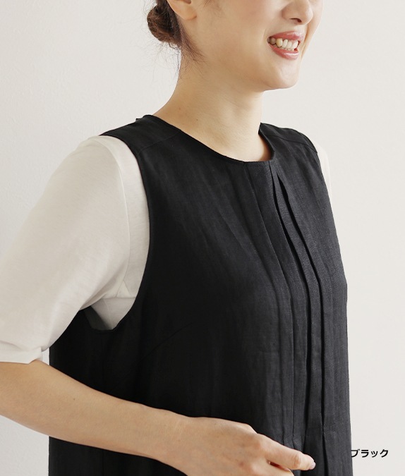 【SALE50%OFF】リネンタックワンピース
