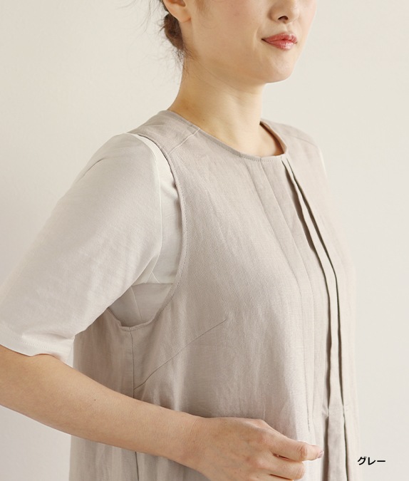 【SALE50%OFF】リネンタックワンピース