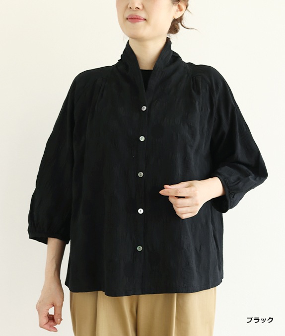 【4/17(金)10時～アウトレットSALE70%OFF】ドット柄ボイルブラウス