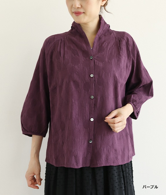 【4/17(金)10時～アウトレットSALE70%OFF】ドット柄ボイルブラウス