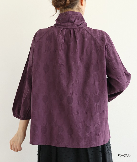 【4/17(金)10時～アウトレットSALE70%OFF】ドット柄ボイルブラウス