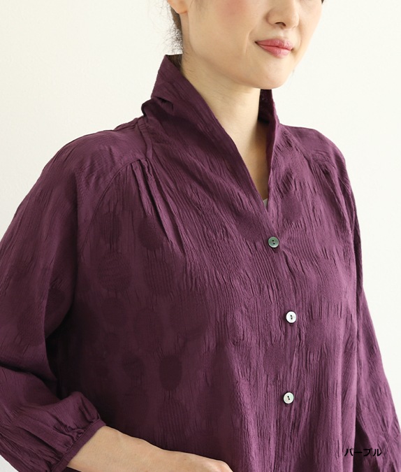 【4/17(金)10時～アウトレットSALE70%OFF】ドット柄ボイルブラウス