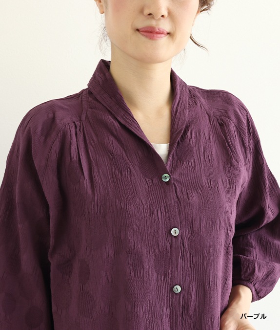 【4/17(金)10時～アウトレットSALE70%OFF】ドット柄ボイルブラウス