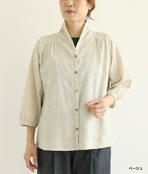 【4/17(金)10時～アウトレットSALE70%OFF】ドット柄ボイルブラウス