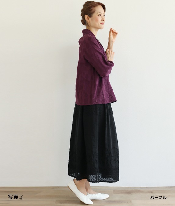 【4/17(金)10時～アウトレットSALE70%OFF】ドット柄ボイルブラウス