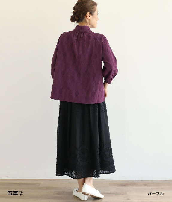 【4/17(金)10時～アウトレットSALE70%OFF】ドット柄ボイルブラウス