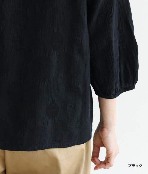 【4/17(金)10時～アウトレットSALE70%OFF】ドット柄ボイルブラウス