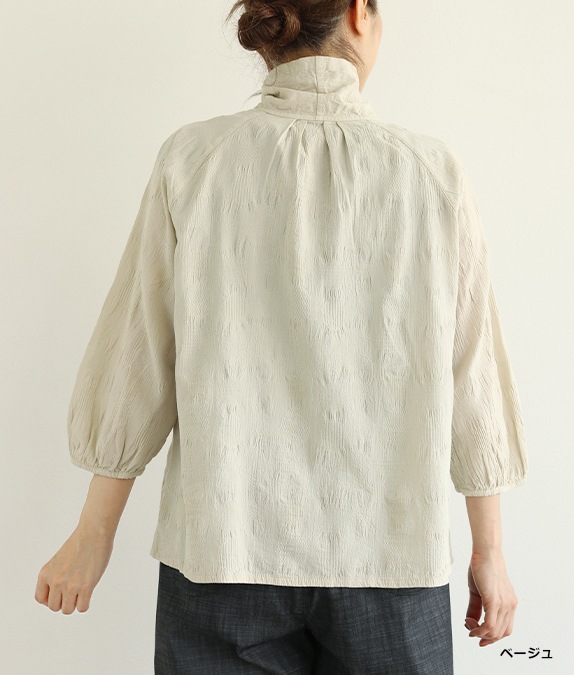 【4/17(金)10時～アウトレットSALE70%OFF】ドット柄ボイルブラウス