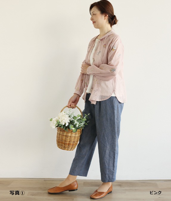 確認中　theory フラワープリント ブラウス 発泡フラワープリントブラウス l 50代・60代からの婦人服