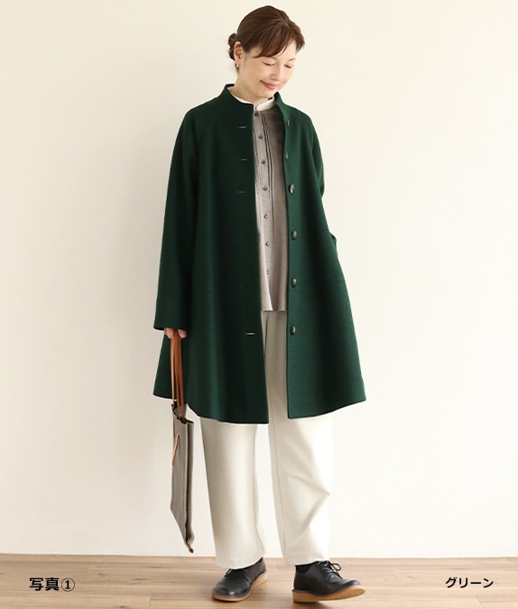 theory【極美品】カシミヤ スタンドカラー コート カーキ グリーン ソフト圧縮スタンドカラーコートl 大人の婦人服 オルウェイズ公式通販