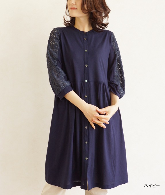 レースベスト付きチュニック l 40代・50代からの婦人服
