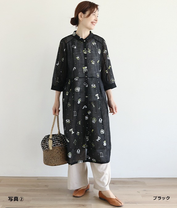 【SALE20%OFF】発泡フラワープリントワンピース