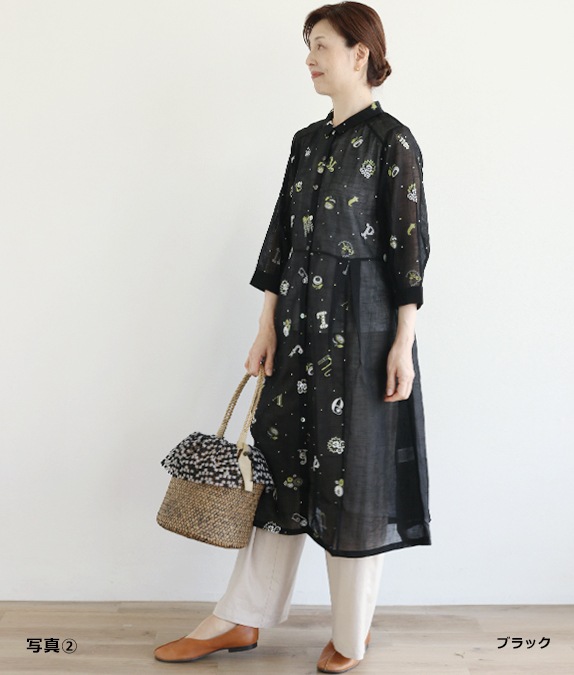 【SALE20%OFF】発泡フラワープリントワンピース